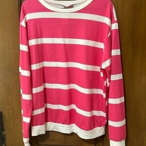 Pink Lily sz Small oversized stripped pink top